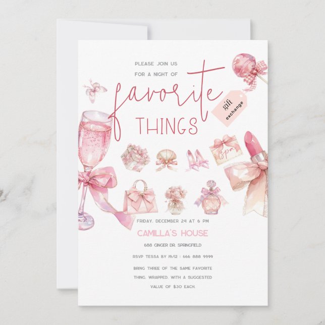 Favoriten | Holiday Favorite Things Party Einladung (Vorderseite)