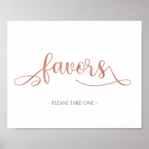 Favoriten Rose Gold Trendy Wedding Sign Poster