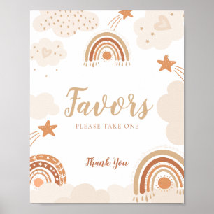 Favoriten-Schild Boho Rainbows Baby Shower-Zeichen Poster