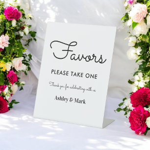 Favoriten Schwarz-weißes Hochzeitssign Classic Pos Sockelschild