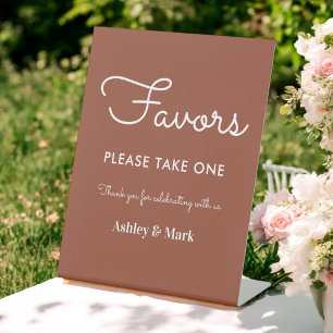 Favoriten Terracotta Wedding Sign Poster Sockelschild