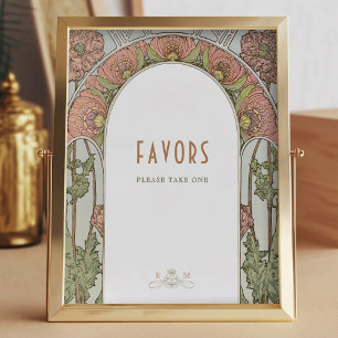 Favoriten Unterschrift Gäste Vintages Jugendstil v Poster