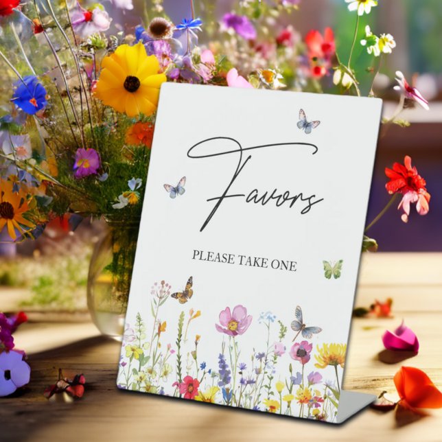 Favoriten Wildblumen Schmetterlinge Brautparty Sockelschild (Von Creator hochgeladen)