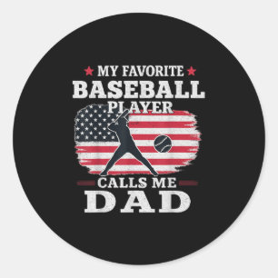 Favoritenbaseball-Spieler nennt mich Vater-USA-Fla Runder Aufkleber