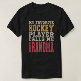 Favoritenhockey-Player Oma Vintag Typografie T-Shirt
