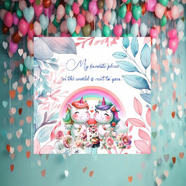 Favoritenplatz Romantische Einhorn LuftseilValenti Feiertagskarte