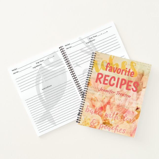 Favoritenrezepte Peach Baking Collage Notizbuch (Innenseite)