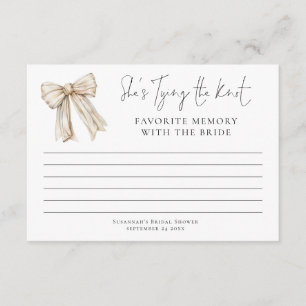 Favoritenspeicher mit Brillencreme-Bow-Brautparty Karte