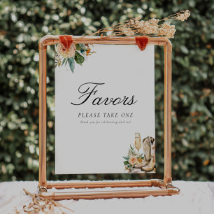 Favoritenstiefel und Blubbly-Brautparty-Zeichen Poster