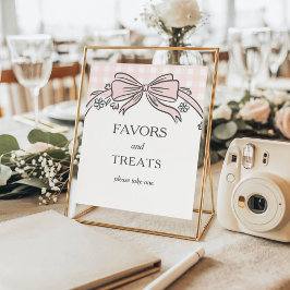 Favors and Treat Pink Ice Cream Sundae Baby Shower Poster