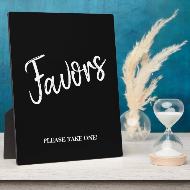 Favors Black wedding sign tabletop Plaque Fotoplatte (Seite)