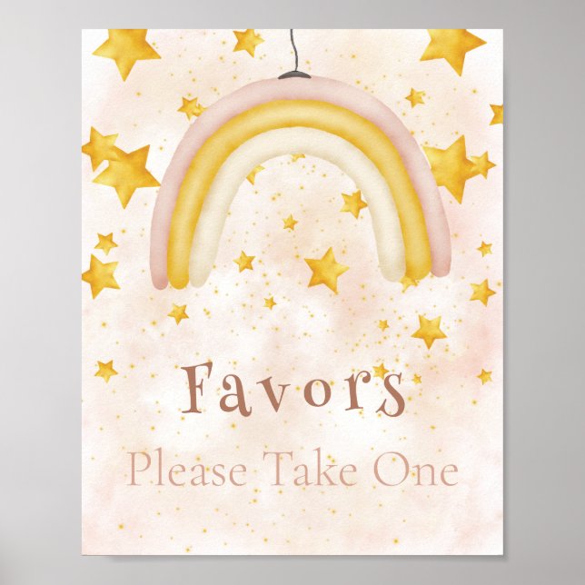 Favors Boho Regenbogen goldene Sterne magischer St Poster (Vorne)