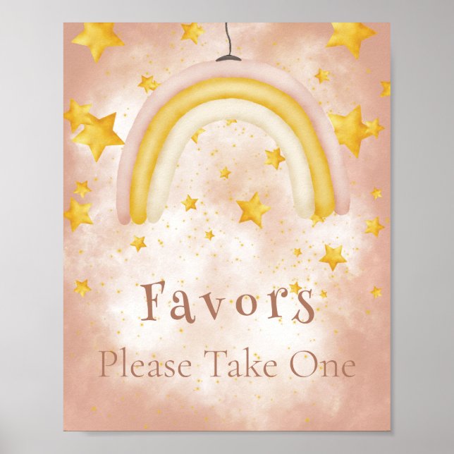 Favors Boho Regenbogen goldene Sterne magischer St Poster (Vorne)