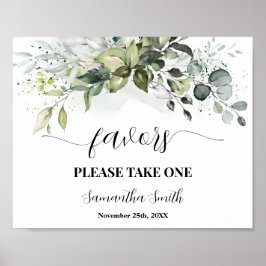 Favors Greenery Eucalyptus Baby Duschzeichen Poster