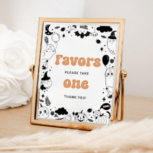 Favors Orange Ghost Halloween Geburtstag Poster