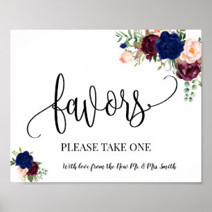 Favors Party signieren Hochzeitsempfang schicke Ma Poster