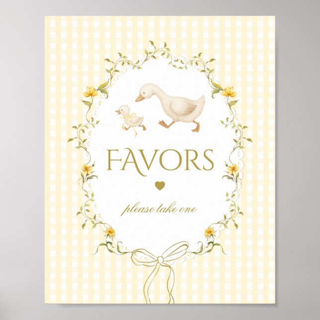 Favors Silly Goose gender neutral gingham Poster (Vorne)