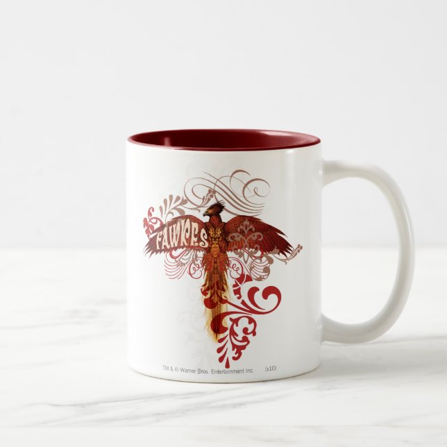 Fawkes Spread Wings Zweifarbige Tasse (Rechts)