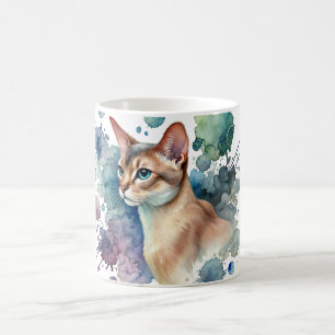 Fawn Abyssinian Cat Watercolor Kaffeetasse