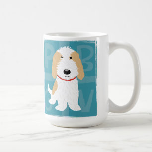 Fawn and White PBGV Cartoon Dog Niedliche Kanine Kaffeetasse
