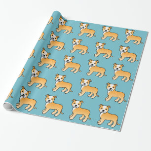 Fawn and White Staffordshire Bull Terrier Dog Geschenkpapier