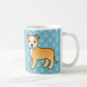 Fawn and White Staffordshire Bull Terrier Tasse