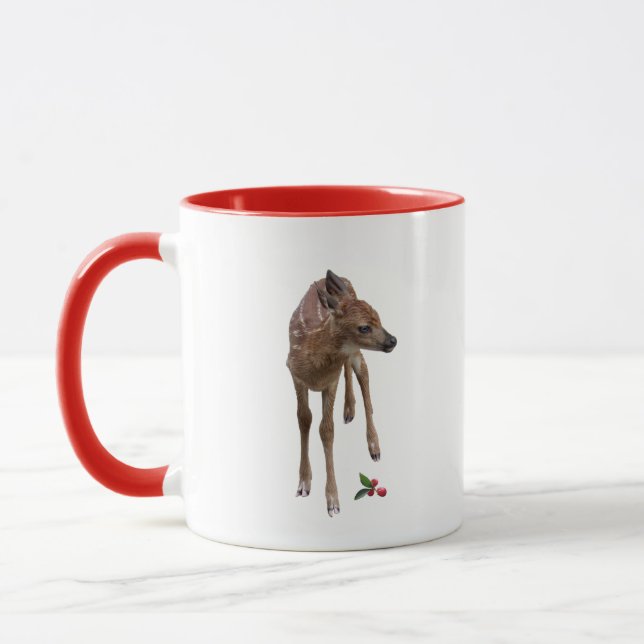 Fawn Baby Deer und Wintergreen Tasse (Links)
