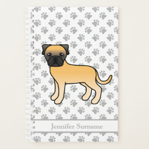 Fawn Bullmastiff Niedlich Cartoon Dog & Text Planer