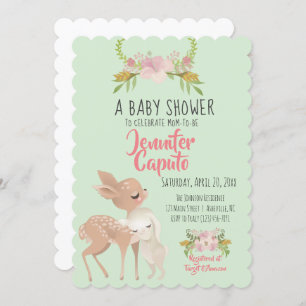 Fawn & Bunny Baby Dusche Einladung