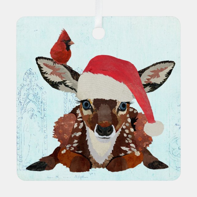 FAWN & CARDINAL CHRISTMAS ORNAMENT AUS METALL (Vorderseite)