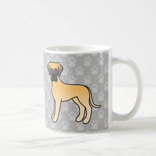 Fawn Cartoon Deutsche Doggen auf Grau Kaffeetasse