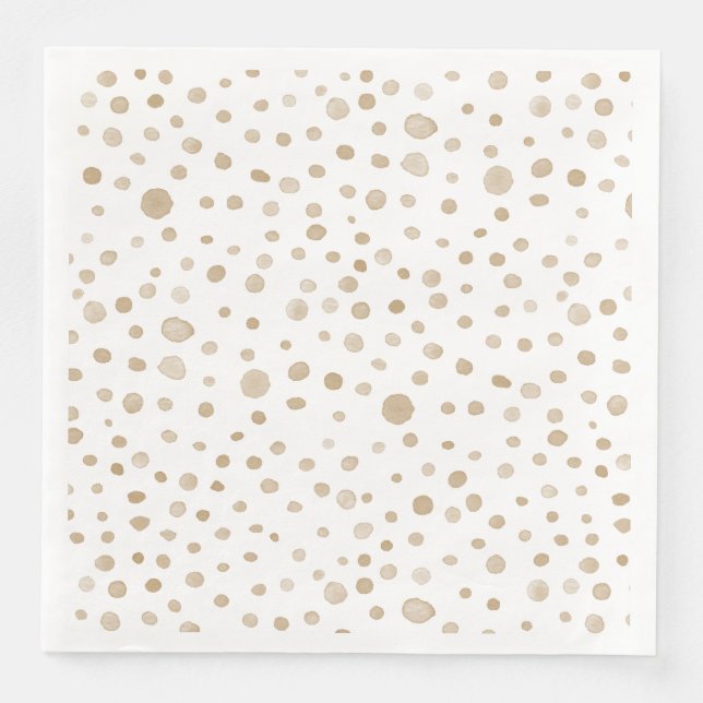 Fawn Confetti Wasserfarbe Dots Papier Napkin Serviette (Vorderseite)