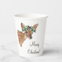Fawn Deer Personalisiert Paper Christmas Pappbecher