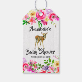 Fawn Deer Watercolor Floral Baby Dusche Vielen Dan Geschenkanhänger