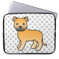 Fawn English Staffie Niedlich Cartoon Dog & Paws