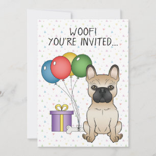 Fawn French Bulldog Cartoon Dog - Geburtstag Einladung