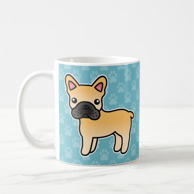 Fawn French Bulldog Cartoon Dog Kaffeetasse (Links)