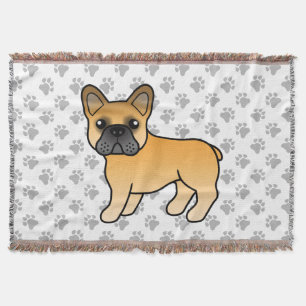Fawn French Bulldog Niedlich Cartoon Dog Decke