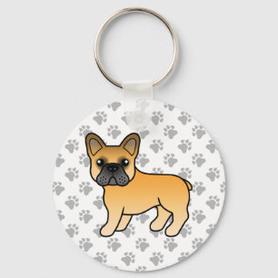Fawn French Bulldog Niedlich Cartoon Dog Schlüsselanhänger