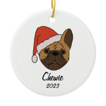 Fawn Frenchie Weihnachtsmannmütze