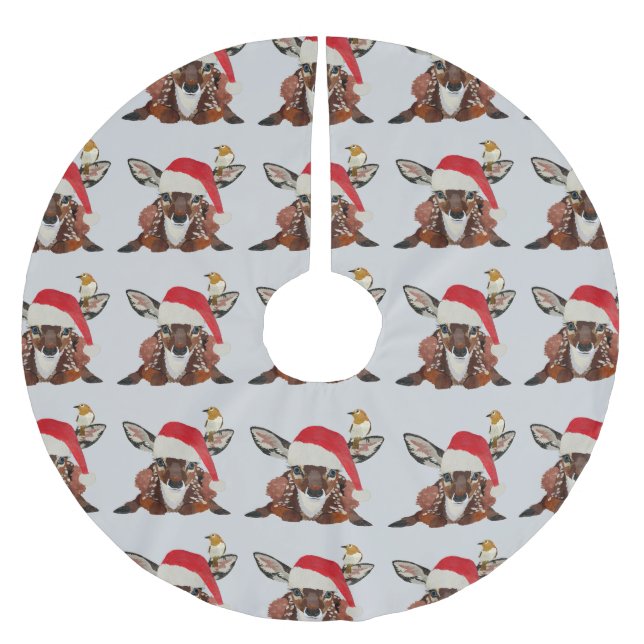 FAWN & GOLDEN BIRD CHRISTMAS POLYESTER WEIHNACHTSBAUMDECKE (Vorderseite)