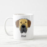 Fawn Great Dane Dog Kaffeetasse<br><div class="desc">Fans of this dog breed of "gentle giants" will love this Great Dane dog mug with illustrated Great Dane and personalized with the dog's name.
Guaranteed no-one else will have this mug in the office!</div>