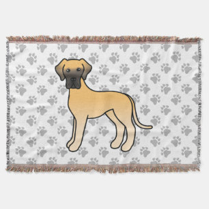 Fawn Great Dane Niedlich Cartoon Dog Decke