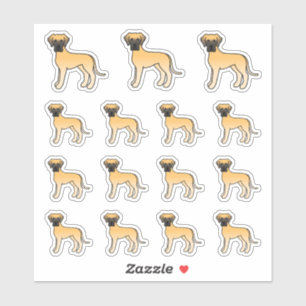 Fawn Great Dane Niedlich Cartoon Hunde Aufkleber