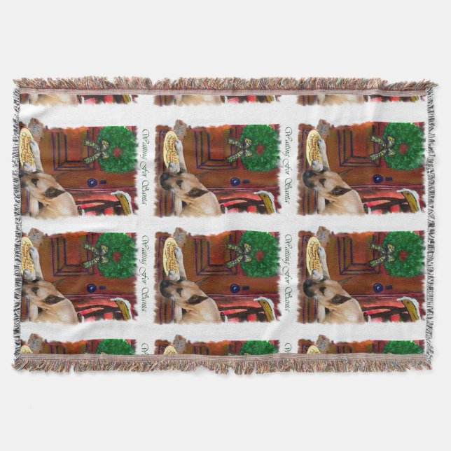 Fawn Great Dane Weihnachten Decke (Vorderseite)