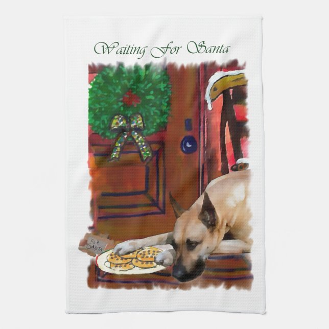 Fawn Great Dane Weihnachten Handtuch (Vertikal)