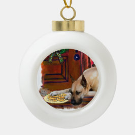 Fawn Great Dane Weihnachten Keramik Kugel-Ornament