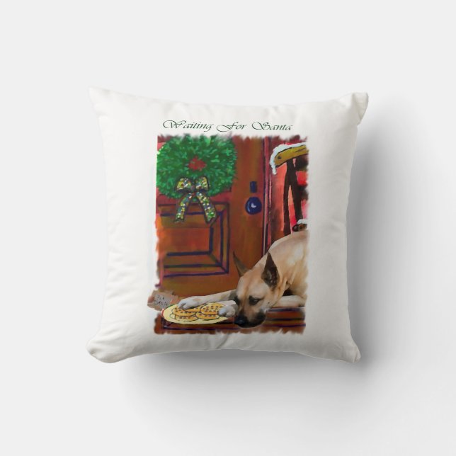 Fawn Great Dane Weihnachten Kissen (Vorderseite)