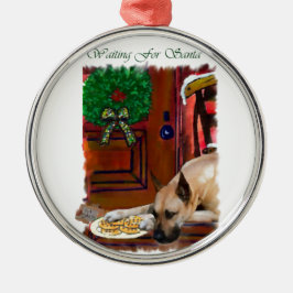 Fawn Great Dane Weihnachten Silbernes Ornament