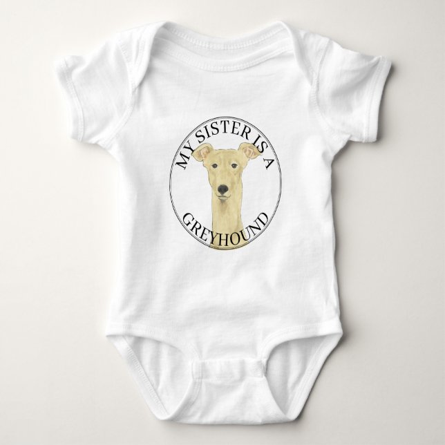 Fawn Greyhound Big Sister Baby Strampler (Vorderseite)